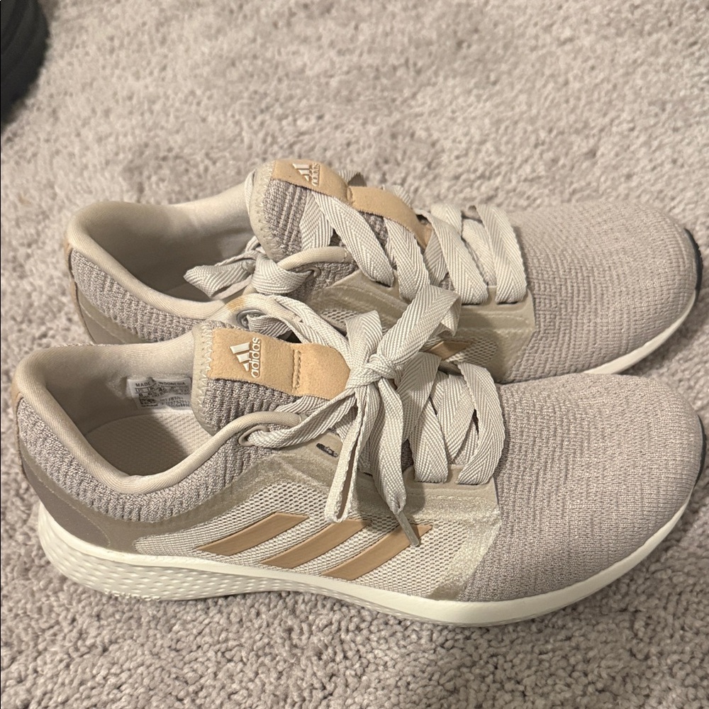 Adidas Women's Cream and Tan Sneakers